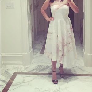 White/Pink strapless dress size 00